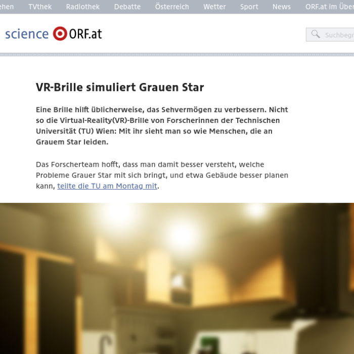 VR-Brille simuliert Grauen Star, ORF, 2019